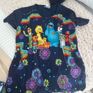 Sesame Street scrub top